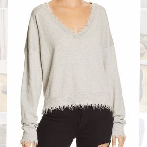 Nation LTD Jolie Boxy Deep V Sweater Grey Small